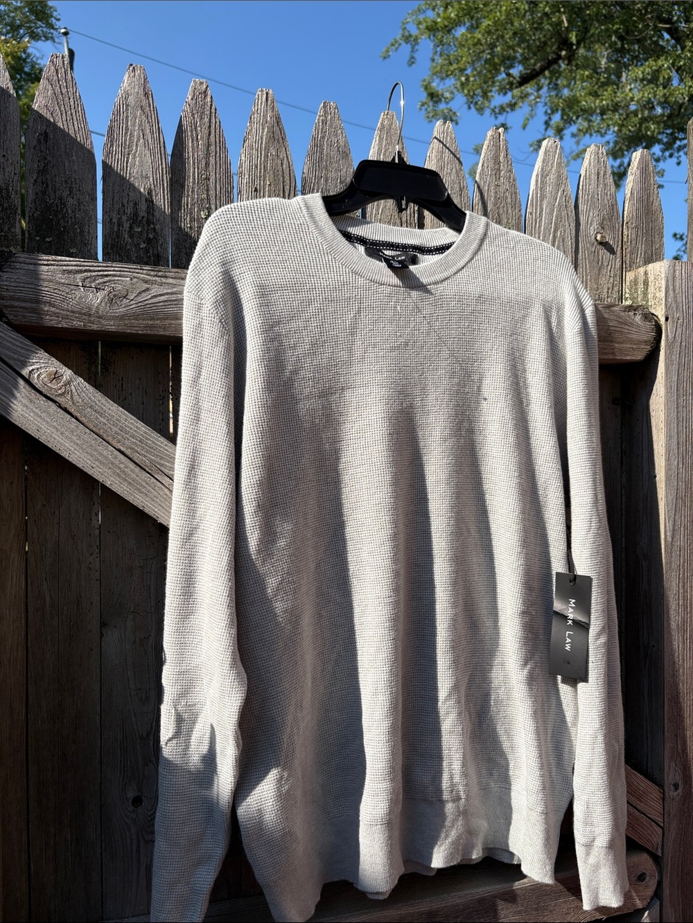 Mark Law large light gray thermal sweatshirt. NWT!